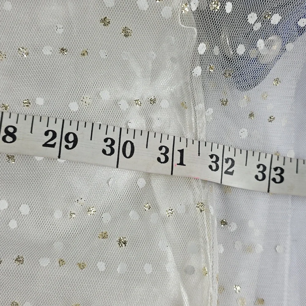 Jona Michelle Girls Cream/Gold Sequin Dress Christmas Ties Button Back Sz 12 EUC - Picture 11 of 11